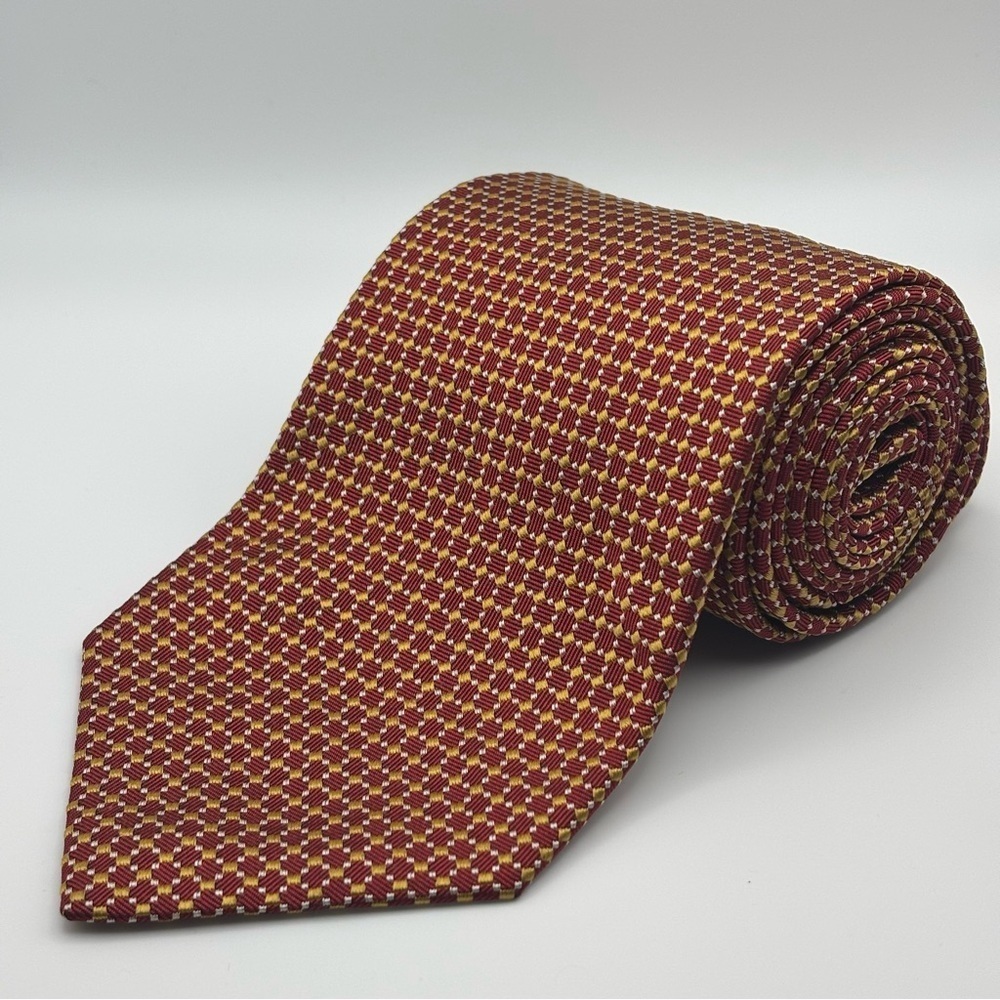 Jos. A. Bank | Two-Tone Pattern Silk Necktie Tie-Red/Gold